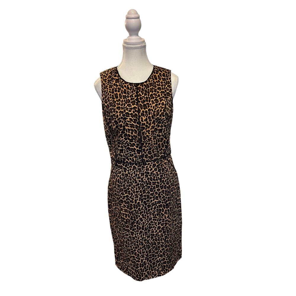 J Crew | Leopard Print Sleeveless Sheath Dress  | 6